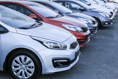 Cars on a car lot 